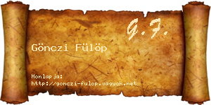 Gönczi Fülöp névjegykártya